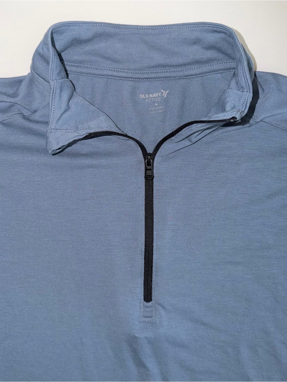 Old Navy Active 4 Way Stretch Performance 1/4 Zip Blue Pullover Soft Shirt Men M
